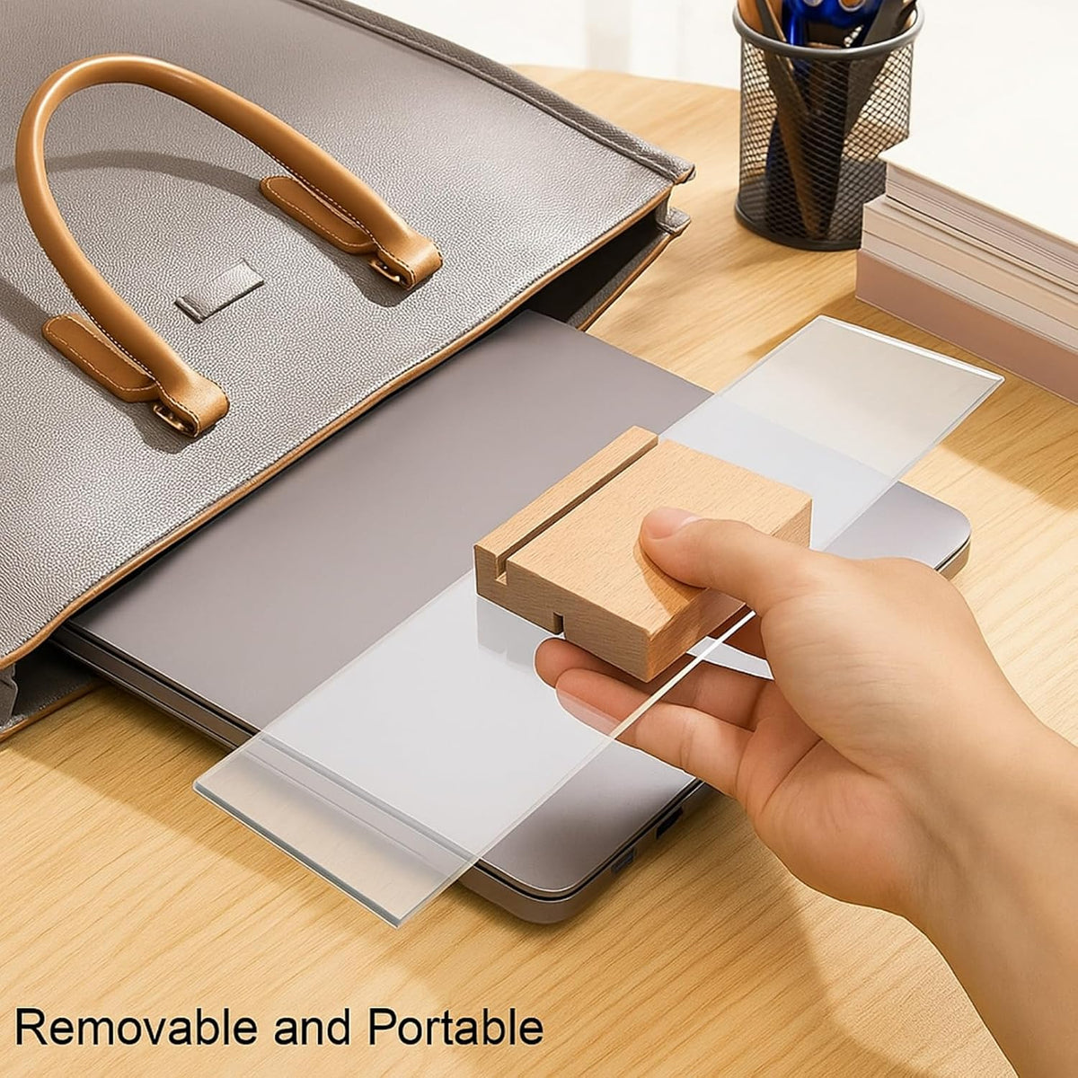 2 Pcs Monitor Memo Board with Removable Wooden Base
