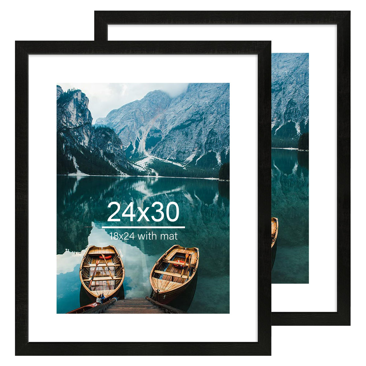 Hongkee 8x11 Picture Frame Set of 2, Real Glass, Rustic Brown Wood Frame