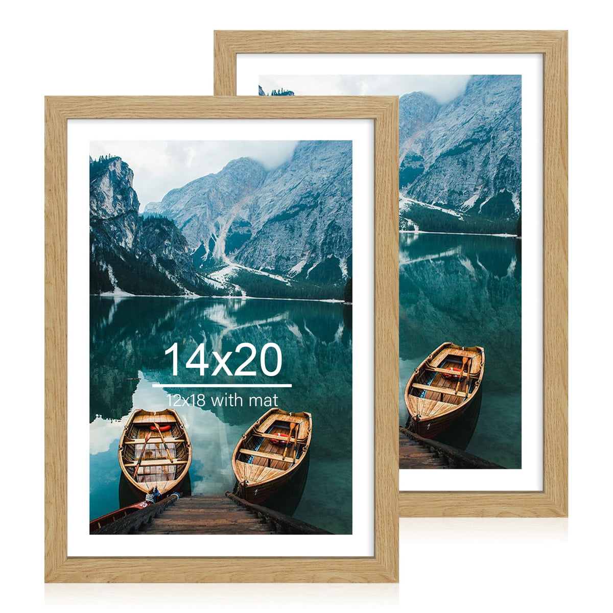 Hongkee 8x11 Picture Frame Set of 2, Real Glass, Rustic Brown Wood Frame