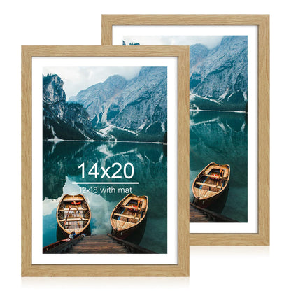 Hongkee 8x11 Picture Frame Set of 2, Real Glass, Rustic Brown Wood Frame