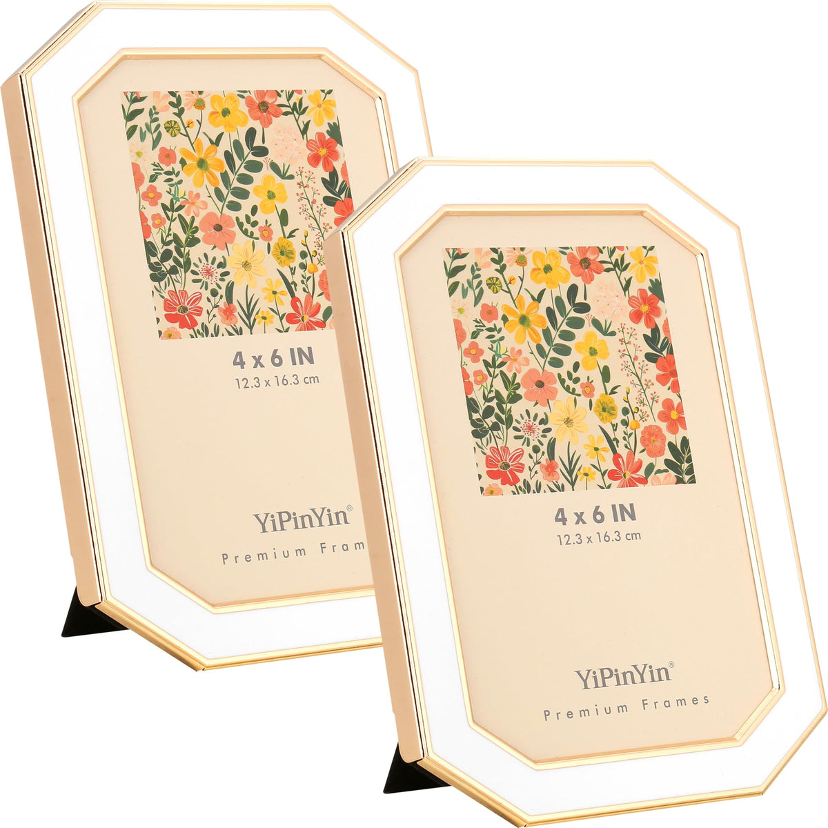 YiPinYin 5x7''Jasper Green Enamel Picture Frames with Gold-Plated Metal Frame Design,HD-Real Glass & Velvet Back,for Countertop,Tabletop Display,Bookshelf,Wall Décor