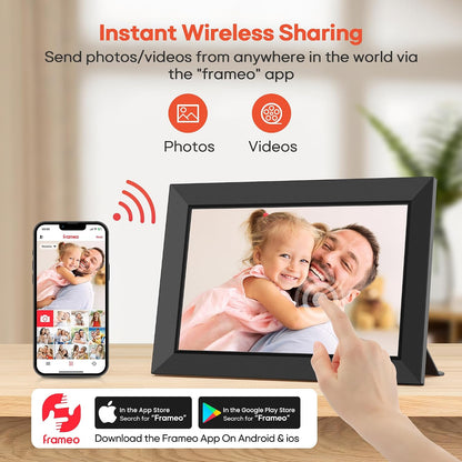 Frameo Digital Picture Frame,10.1" Electronic Photo Frames WiFi, 32GB