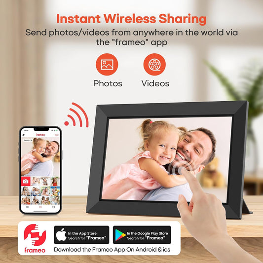 Frameo Digital Picture Frame,10.1" Electronic Photo Frames WiFi, 32GB