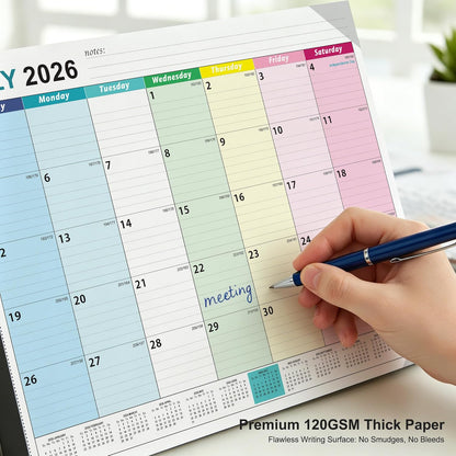 COMIX Desk Calendar 2026-2027, Large 22" x 17" Monthly Desktop Planner Pad with Frosted Cover, 18 Months July 2026 to December 2027, Side Bound Thick 120 GSM Paper for Office School Home