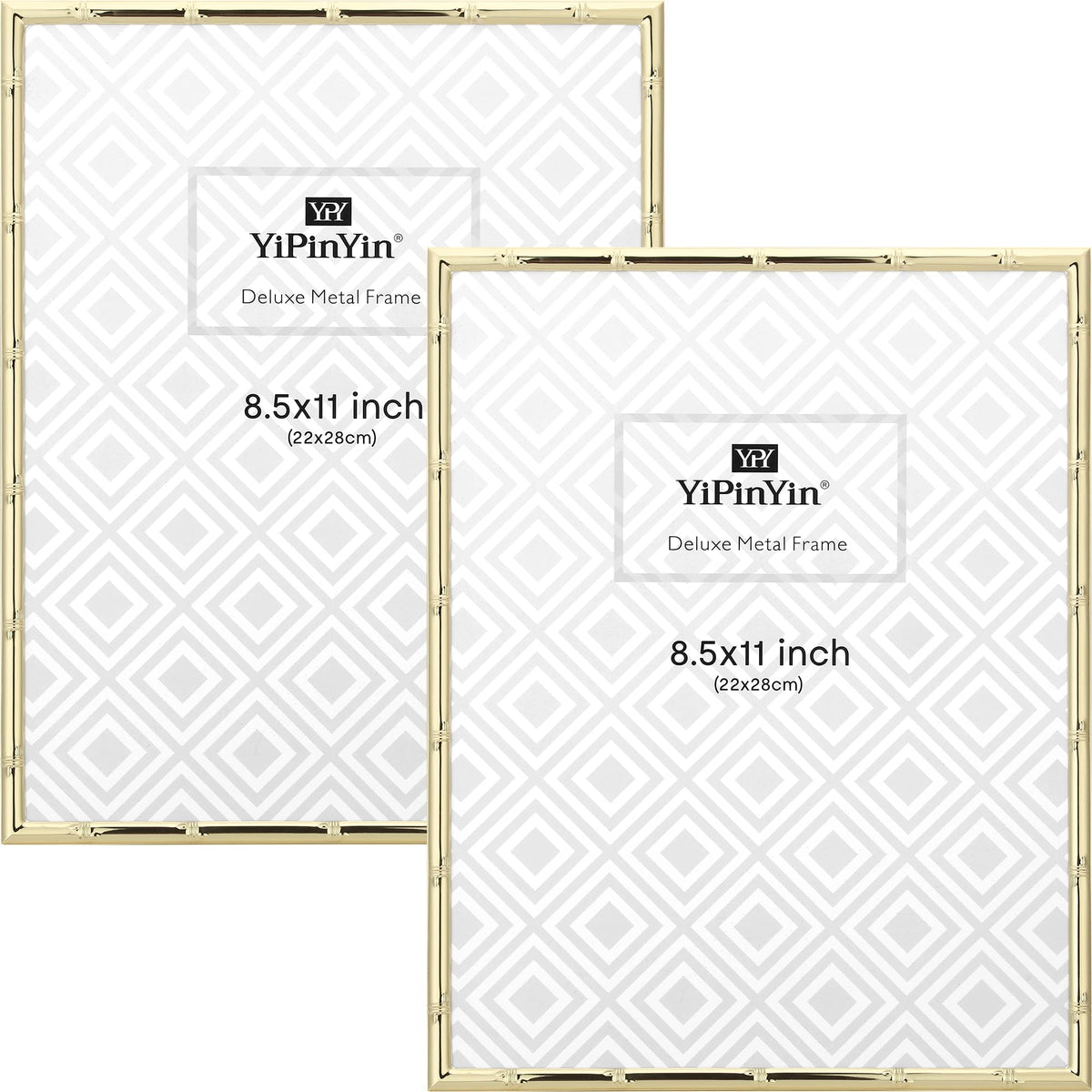 4x6'' Bamboo Detail Double Photo Frames,Silver 6x4'' Double Metal Picture Frames,Elegant Silver Plated Photo Frames 4 x 6'' With Soft Touch Velvet Backing and Real Glass for Desktop and Shelf Decor