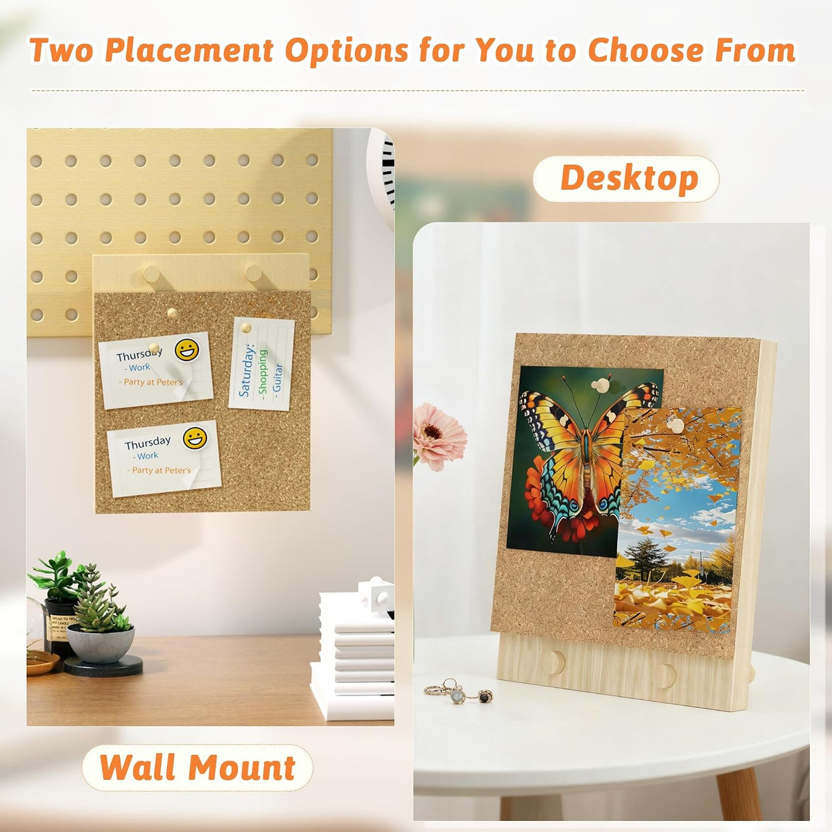 Trycooling Wood Frame Bulletin Board, Cork Board, Wood, Small