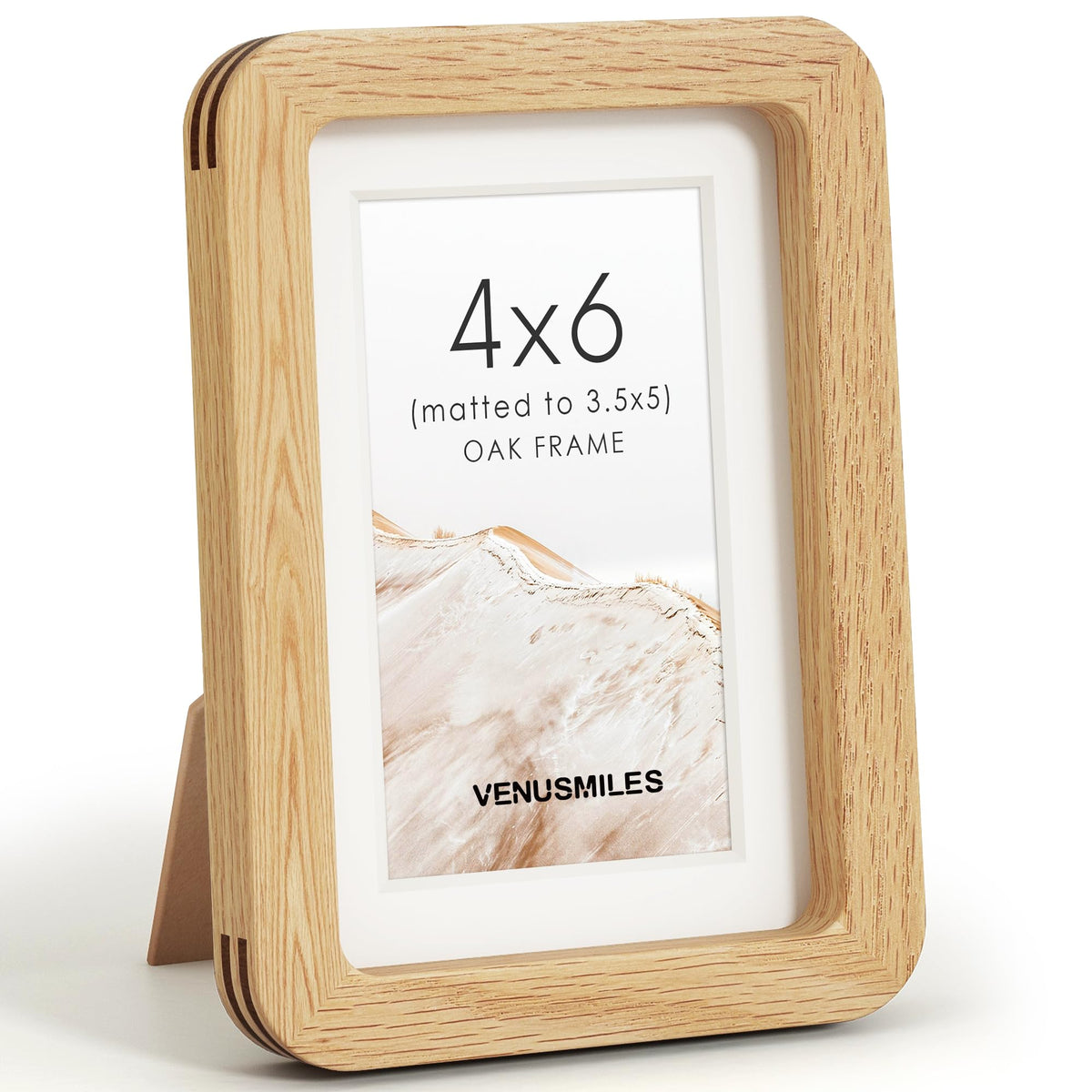 4x6 Picture Frame, USA-Sourced Natural Maple Wood Photo Collage Frame with HD Tempered Glass, Modern Simple 4 x 6 Wooden Frame Matted to 3.5x5, Gallery Wall Frames for Art, Wall or Tabletop Display