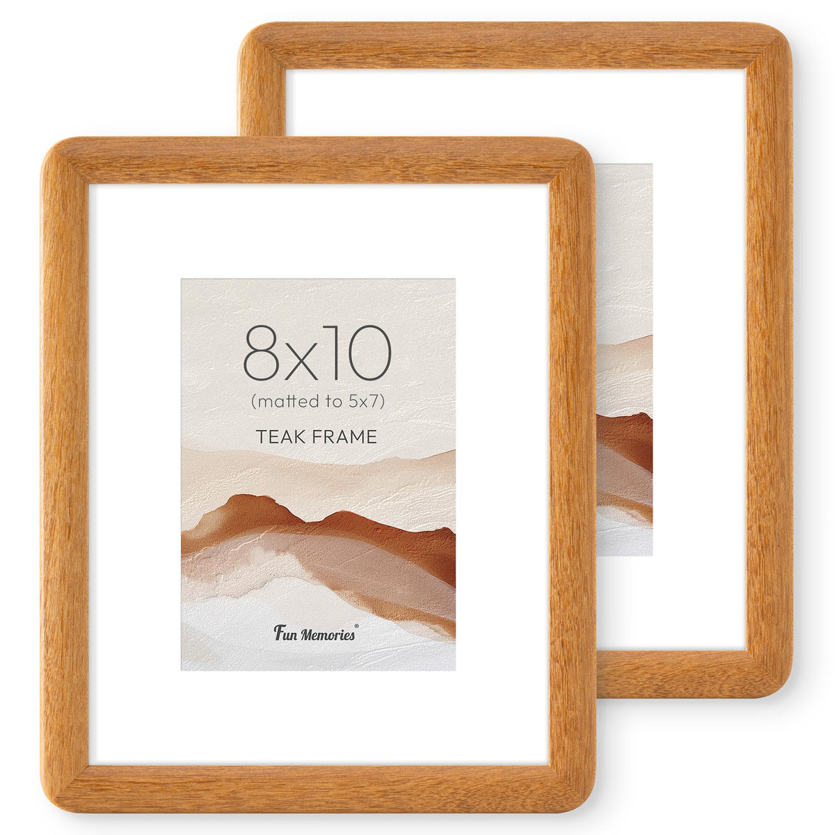 6x6 Picture Frame, USA-Sourced Walnut Wood Photo Frame with Tempered Glass, Handcrafted Rustic Farmhouse Frame for Wall & Tabletop Display, Matted to 4x4