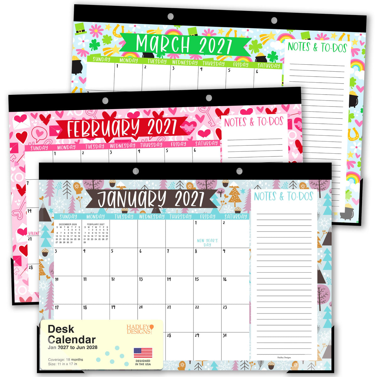 Large Desk Calendar 2026 - Desktop Calendar 2026-2027