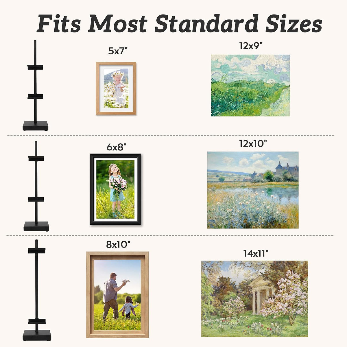 18” Black Steel Adjustable Tabletop Easel Stand,Picture Frame Holder Stand for Display,Art Easel Photo Stands for Sign,Plates,Painting,Artwork,Poster,Books