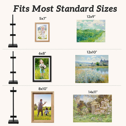 18” Black Steel Adjustable Tabletop Easel Stand,Picture Frame Holder Stand for Display,Art Easel Photo Stands for Sign,Plates,Painting,Artwork,Poster,Books