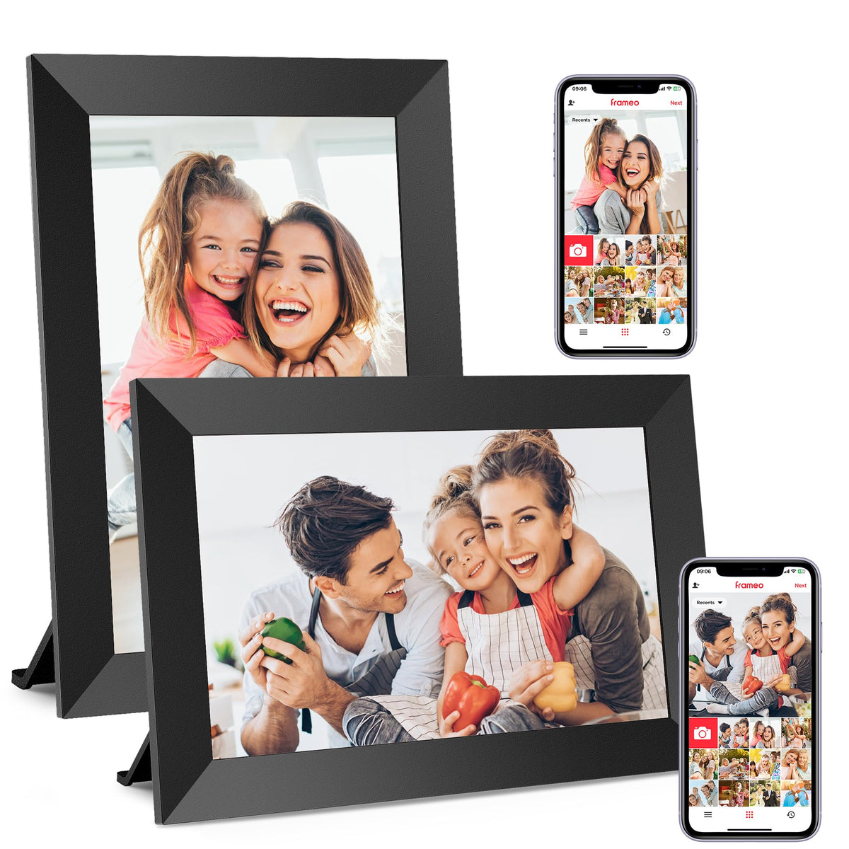 Frameo Digital Picture Frame 10.1" Electronic Photo Frames WiFi 32GB Memory