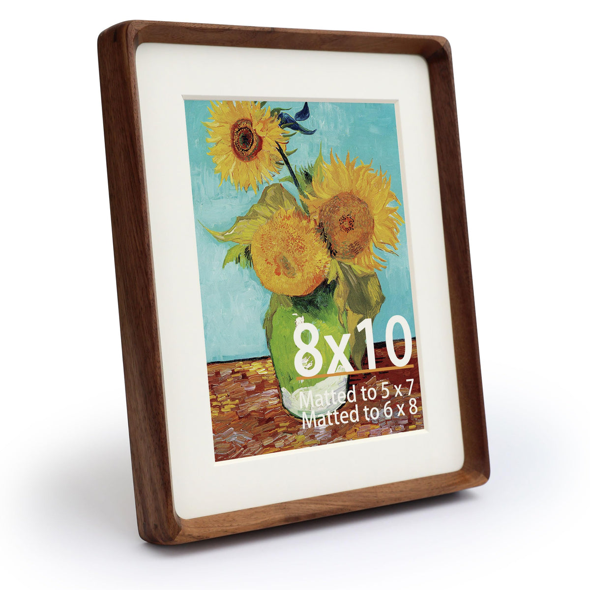 Wooden Picture Frames, 2.5x3.5 Small Polaroid Picture Frame Matted to 2x3 with Plexiglass, Teak Solid Natural Wood Tiny Photo Frame, For TableTop and Wall Mounting
