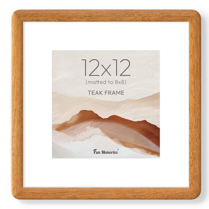 6x6 Picture Frame, USA-Sourced Walnut Wood Photo Frame with Tempered Glass, Handcrafted Rustic Farmhouse Frame for Wall & Tabletop Display, Matted to 4x4