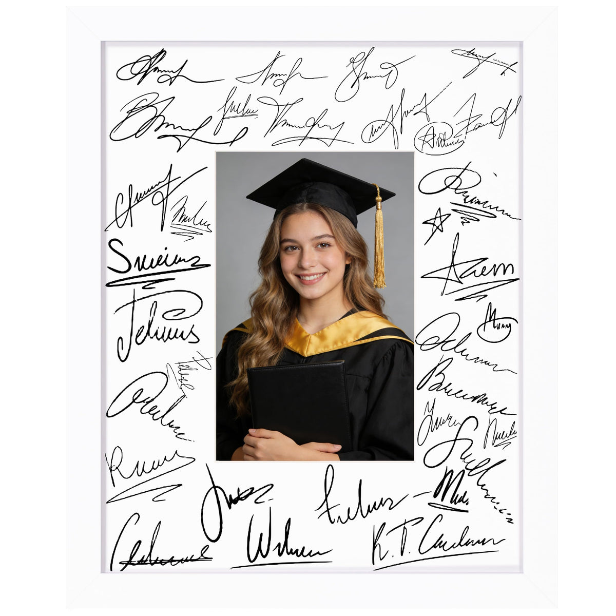 eletecpro 11x14 Signable Picture Frame with Clear Acrylic Cover, Signature Photo Frame with Mat Display 5x7 Photo for Tabletop or Wall, Wedding Guest Book Alternative, Graduation Decoration, Black