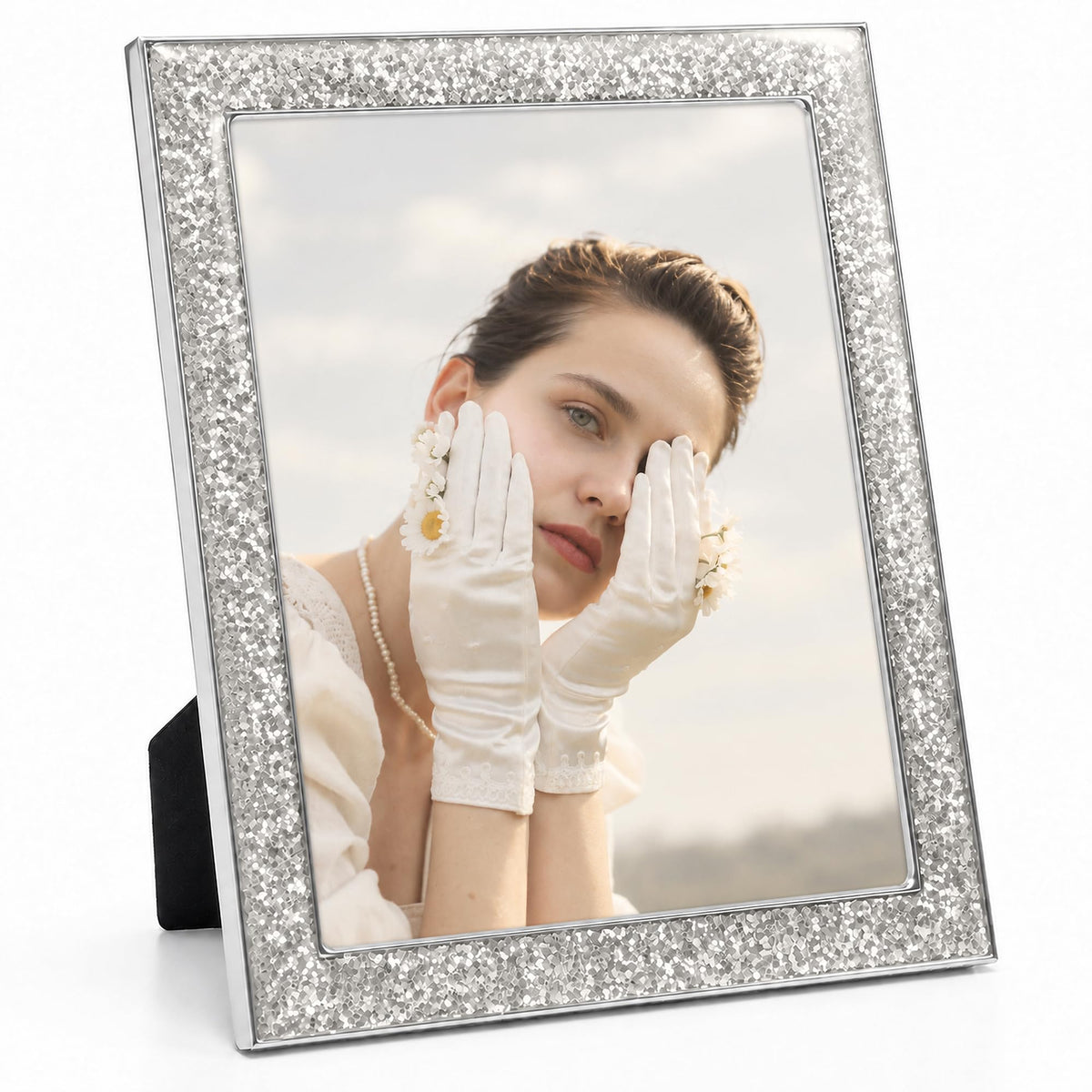 4x6 Enamel Picture Frame with Gold Metal Edge & HD Tempered Glass, Yellow