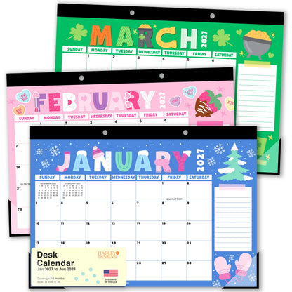Large Desk Calendar 2026 - Desktop Calendar 2026-2027