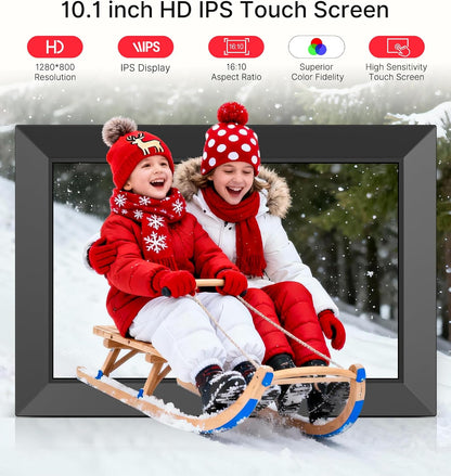Frameo Digital Picture Frame 10.1" Electronic Photo Frames WiFi 32GB Memory