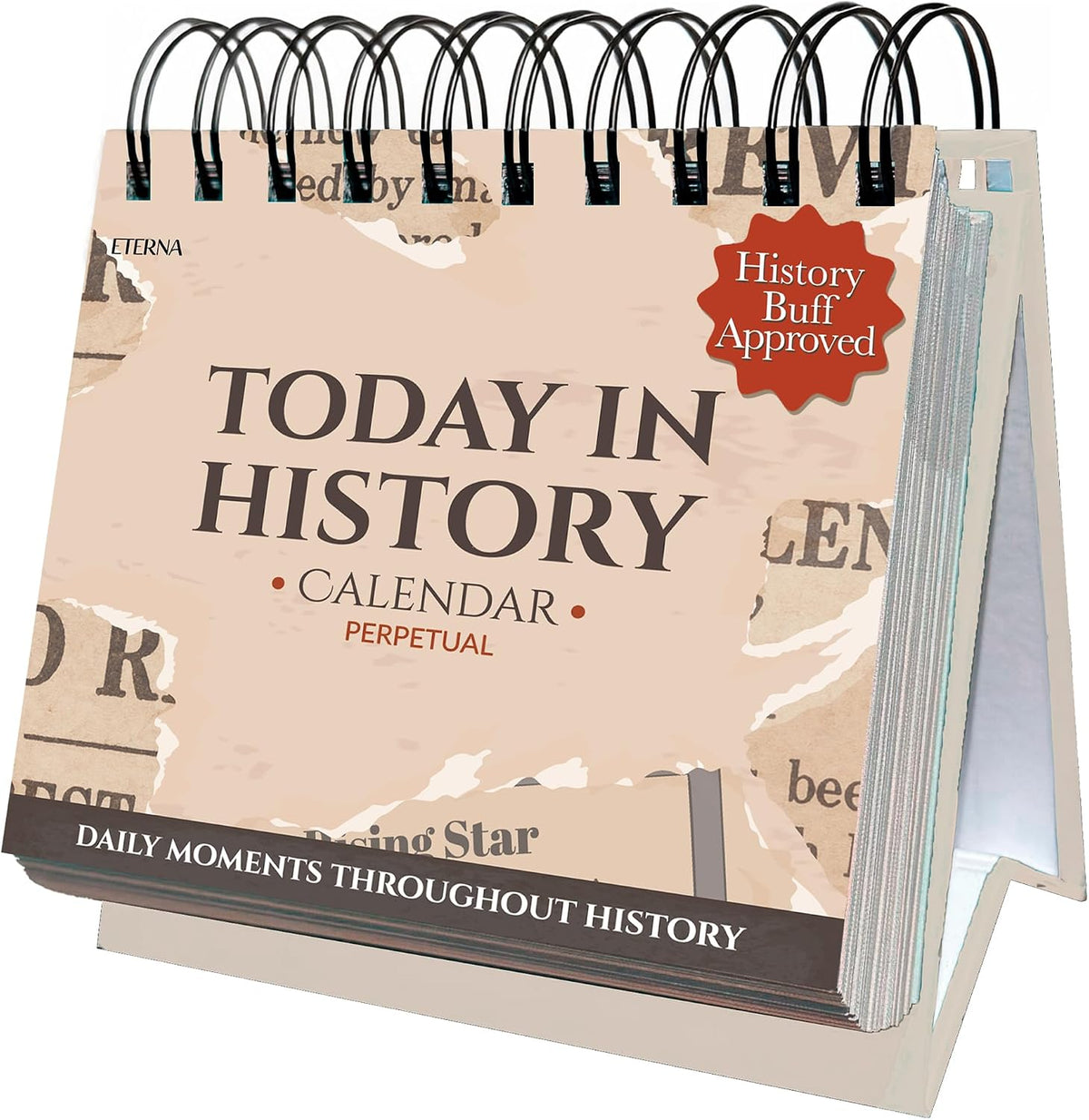 Today in History Perpetual Calendar | Daily World History Facts Desktop Calendar, This Day In Amazing History Trivia Facts & Achievements | History Buff Gift Page A Day Box Calendar with Historical Info For Every Day of The Year