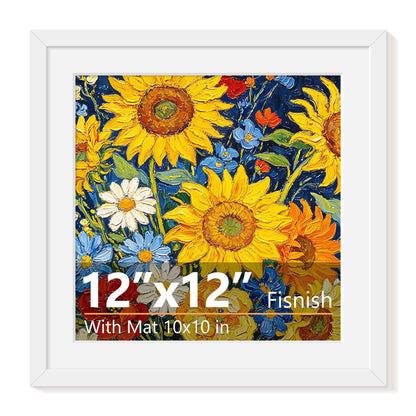 12x12 Picture Frame Sef of 10, for Wall Gallery Decor, Black