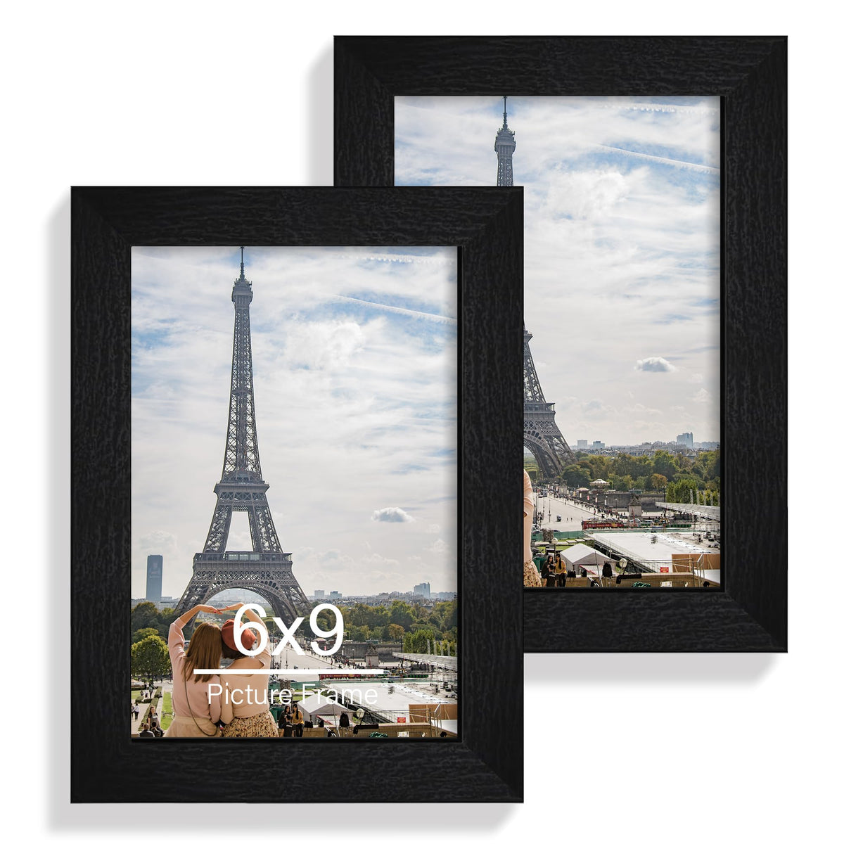 Hongkee 8x11 Picture Frame Set of 2, Real Glass, Rustic Brown Wood Frame