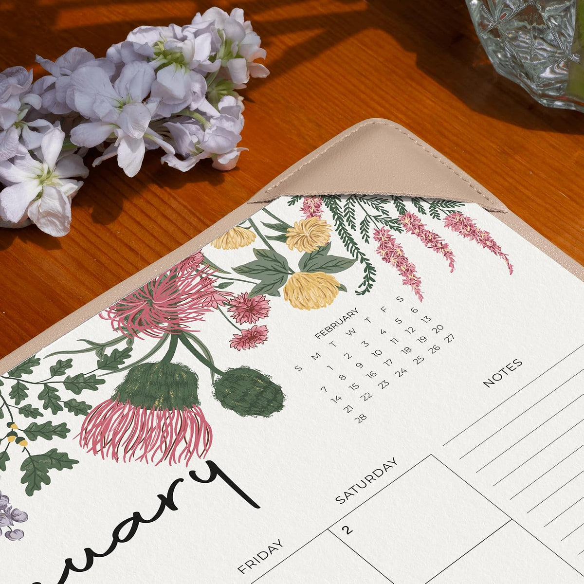Cabbrix Desk Calendar 2027 with Desktop Mat 15"x 12", Apricot