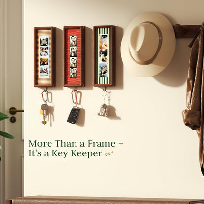 2 PCS Photo Booth Frames with 3 Vintage Mats for Wall & Desktop