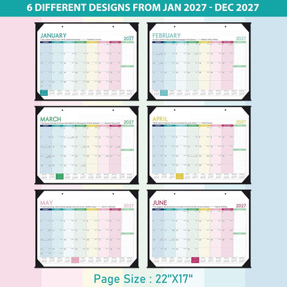 2027 Desk Calendar - Desk Calendar 2027, 22" x 17",Jan 2027 - Dec 2027
