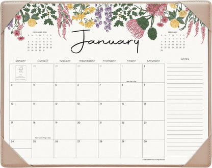 Cabbrix Desk Calendar 2027 with Desktop Mat 15"x 12", Apricot