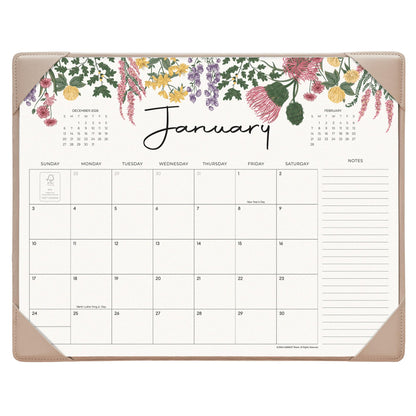 Cabbrix Desk Calendar 2027 with Desktop Mat 15"x 12", Apricot