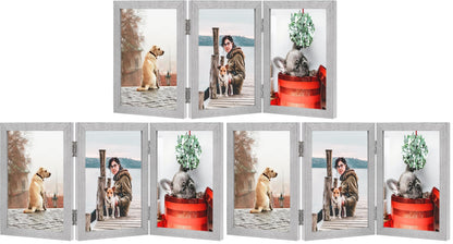 TOFOREVO 3 5x7 Picture Frame Black Triple Wooden Hinged Photo Frame