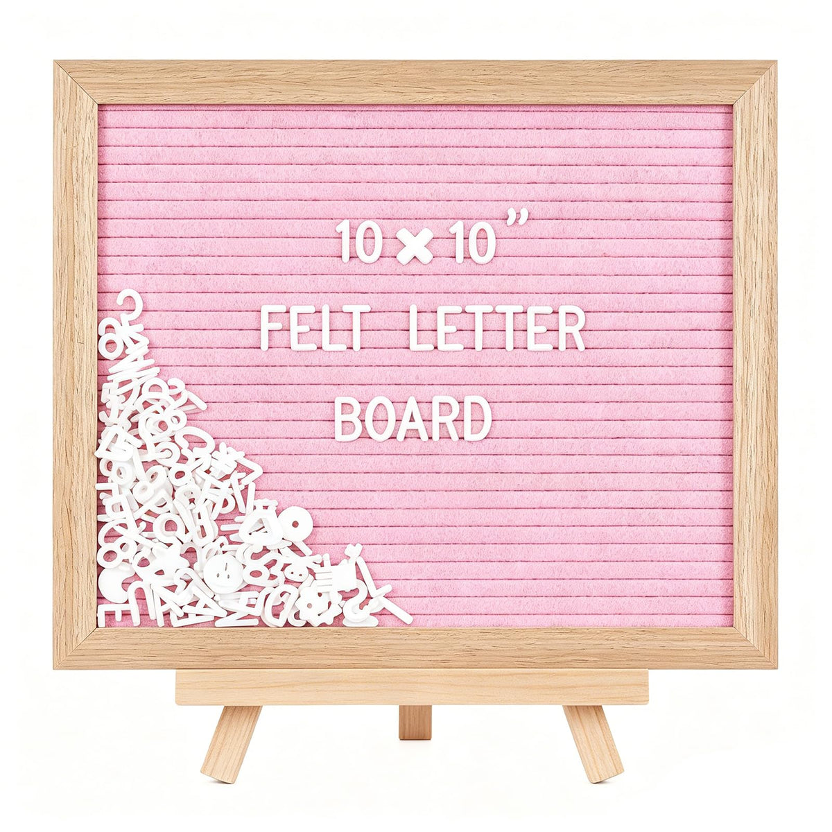 10x10" Felt Board Felt Letter Board, Changeable Message Board Word Board Letter Board Sign Bulletin Board 170 Letters with Stand, Pregnancy Announcements Baby Announcement Sign, Valentines Day Gifts Letterboard (Black)