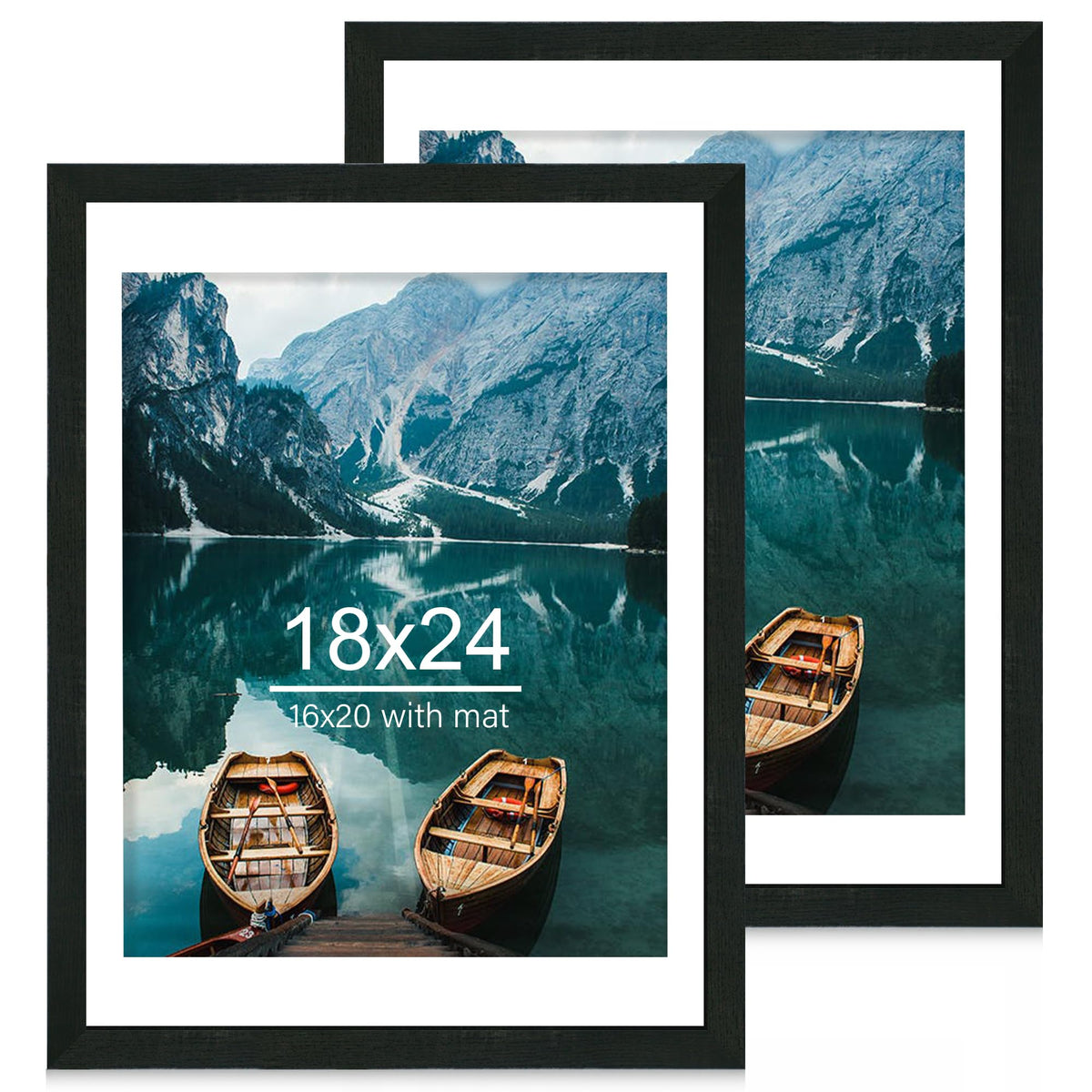 Hongkee 8x11 Picture Frame Set of 2, Real Glass, Rustic Brown Wood Frame