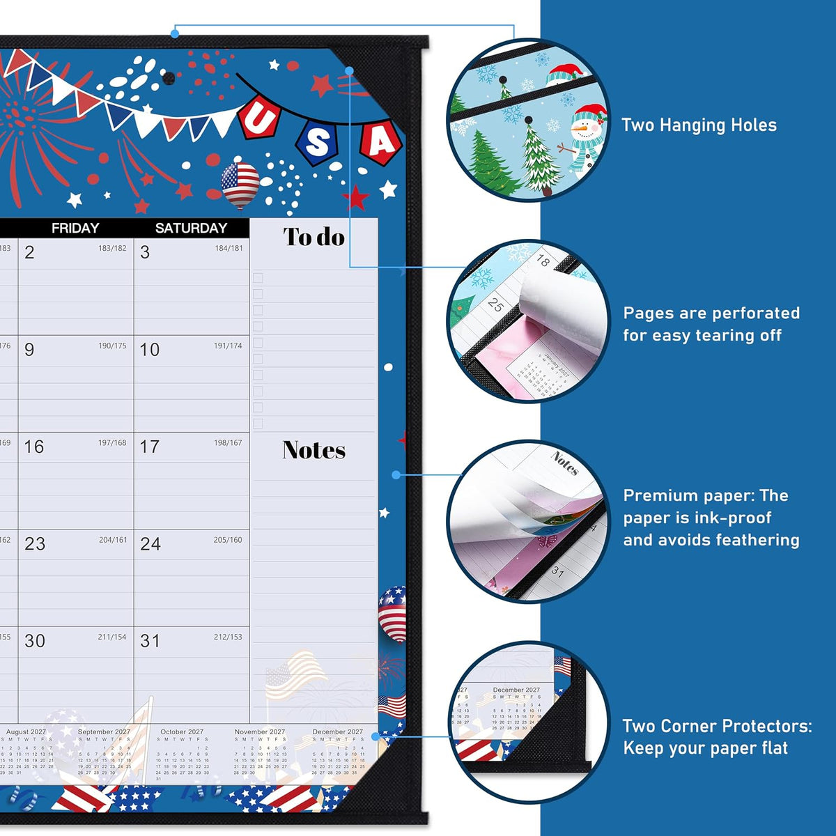 2027 Desk Calendar - Large Desk Calendar 2027, Jan.2027 - Dec.2027