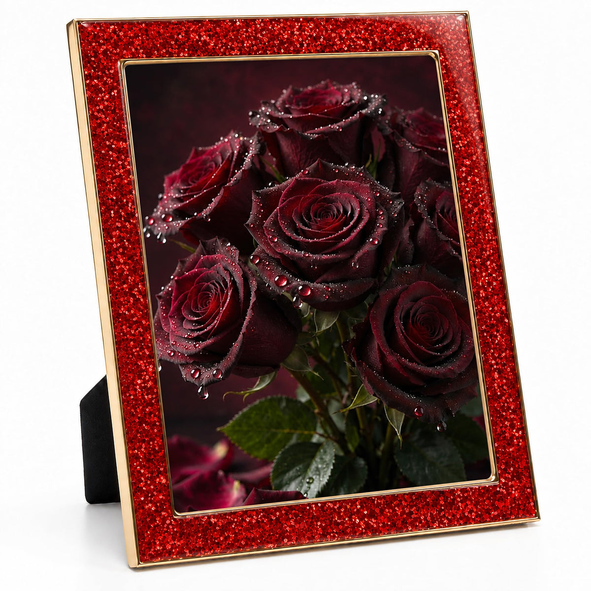 4x6 Enamel Picture Frame with Gold Metal Edge & HD Tempered Glass, Yellow