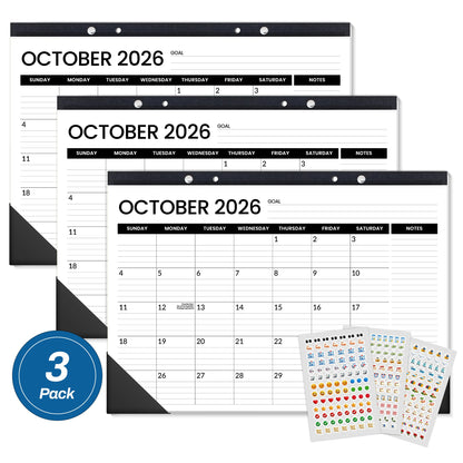 SUNEE Desk Calendar 2026 Large 22x17 from July 2026 to December 2027, Extra Large Desktop Monthly Calendar Pad 18 Months For Teacher or Office, Desk Top, Greenery