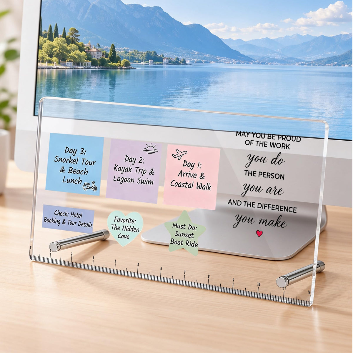 Monitor Memo Board Be The Sunshine Inspirational Acrylic Desk Note Holder