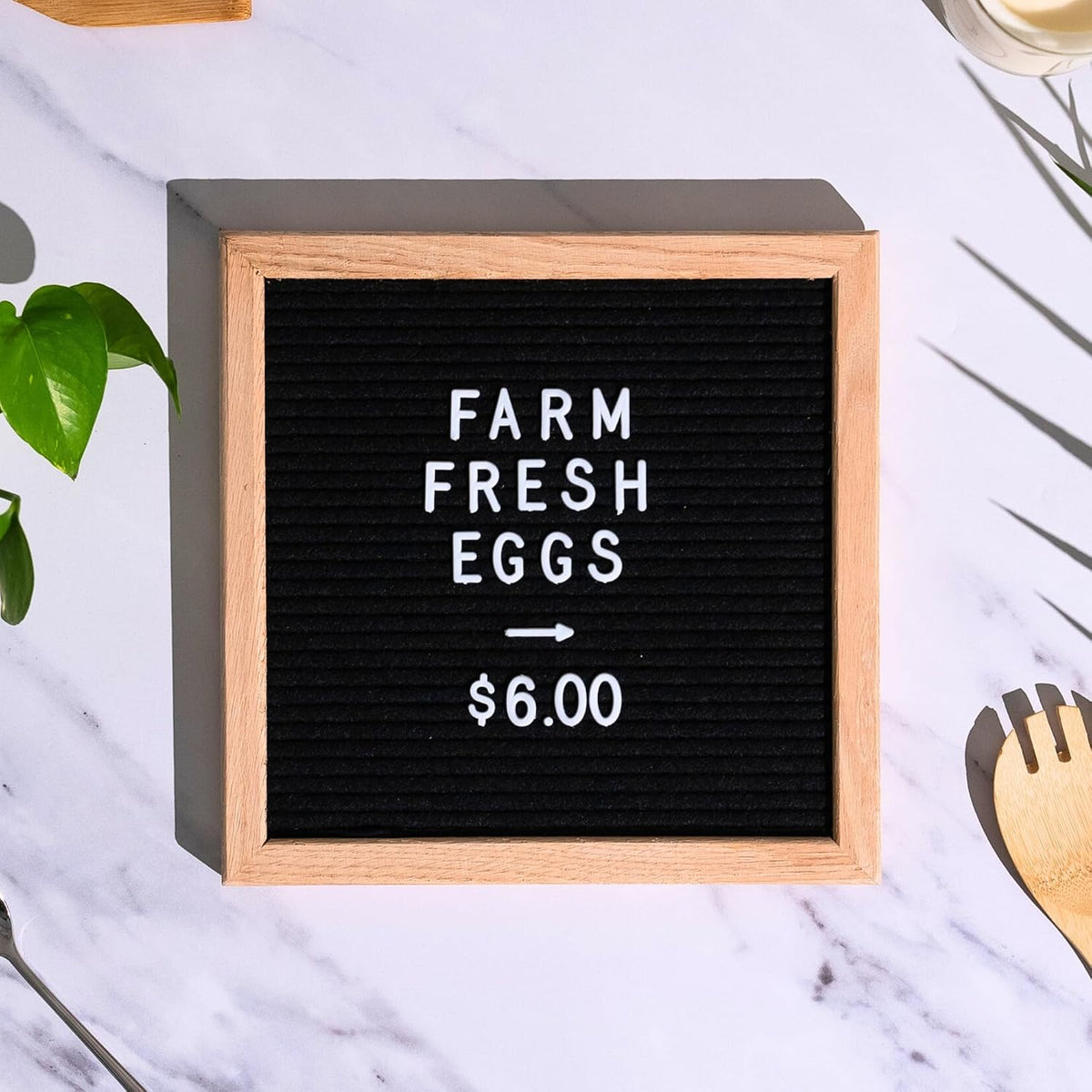 Black Felt Letter Board | Classy Dark Stained Wooden Frame with White Letters | Premium Changeable Sign Boards for Home Decor Motivational Quotes Baby Announcement Price List Message Letterboard With