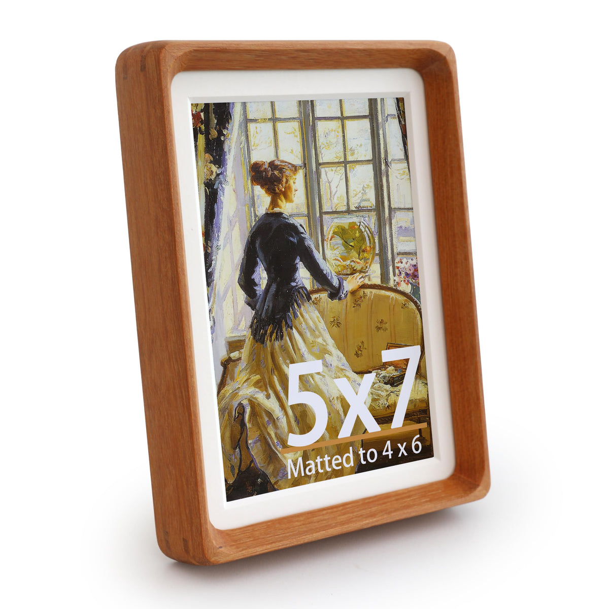 Wooden Picture Frames, 2.5x3.5 Small Polaroid Picture Frame Matted to 2x3 with Plexiglass, Teak Solid Natural Wood Tiny Photo Frame, For TableTop and Wall Mounting