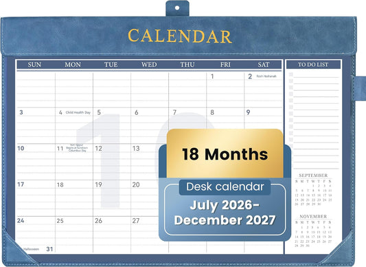 Yoment Desk Calendar 2026-2027, 17" x 12", from Now - Dec 2027(18 Months)