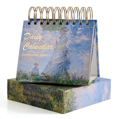 Daily Flip Calendar with Inspirational Quotes - Motivational Perpetual Calendar Desk Office Home Decor for Women, Gifts Desk Accessories for Girls Positive Affirmations
