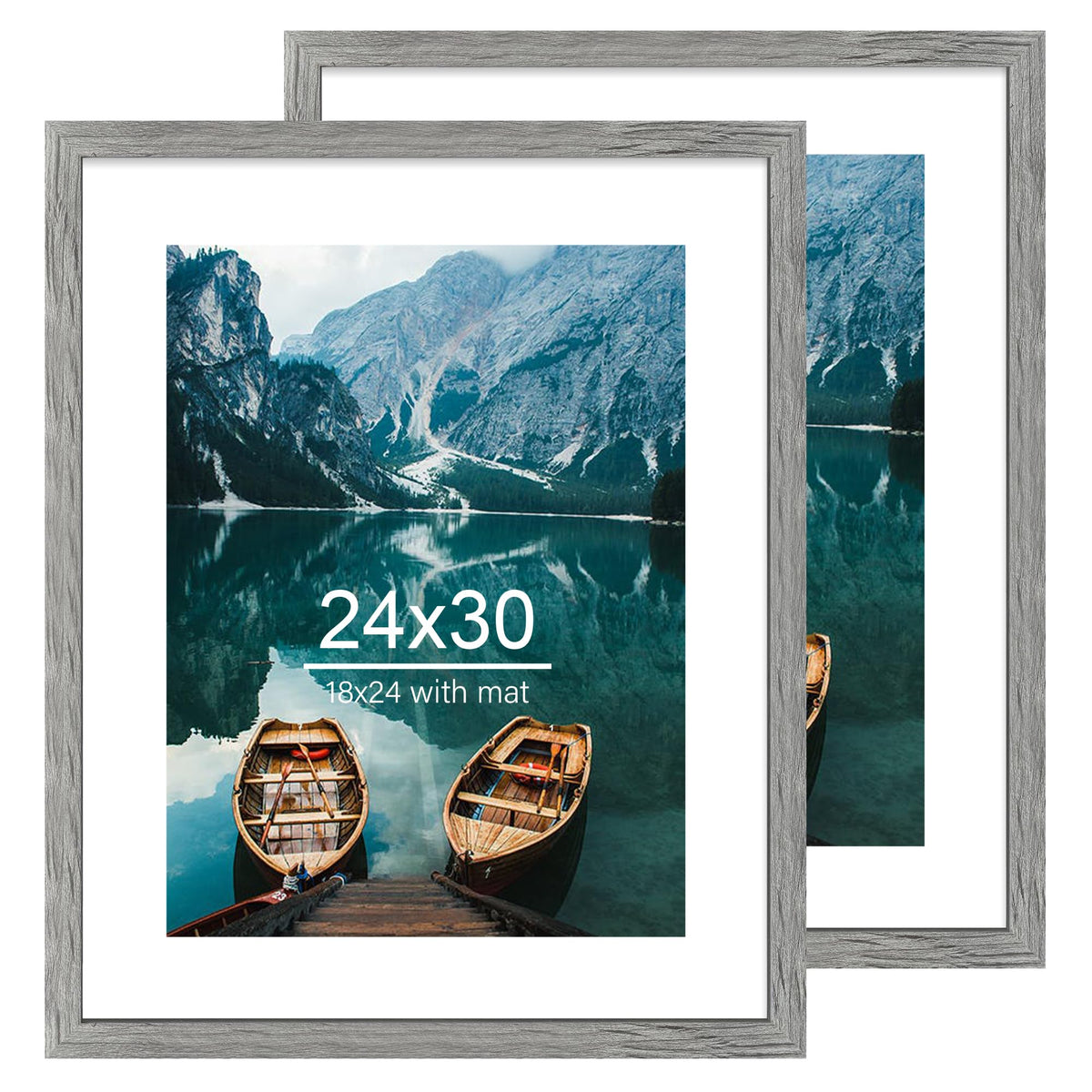 Hongkee 8x11 Picture Frame Set of 2, Real Glass, Rustic Brown Wood Frame
