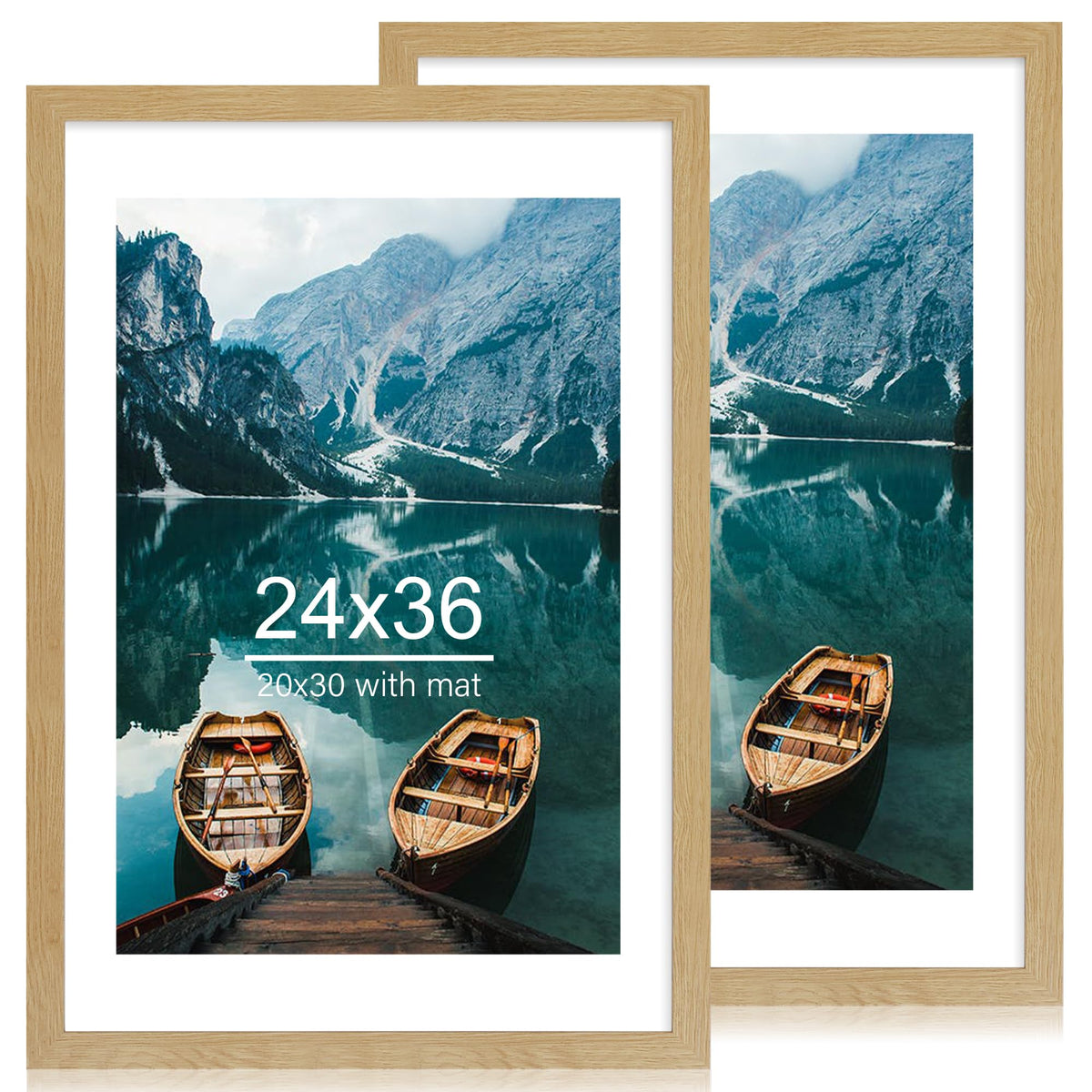 Hongkee 8x11 Picture Frame Set of 2, Real Glass, Rustic Brown Wood Frame