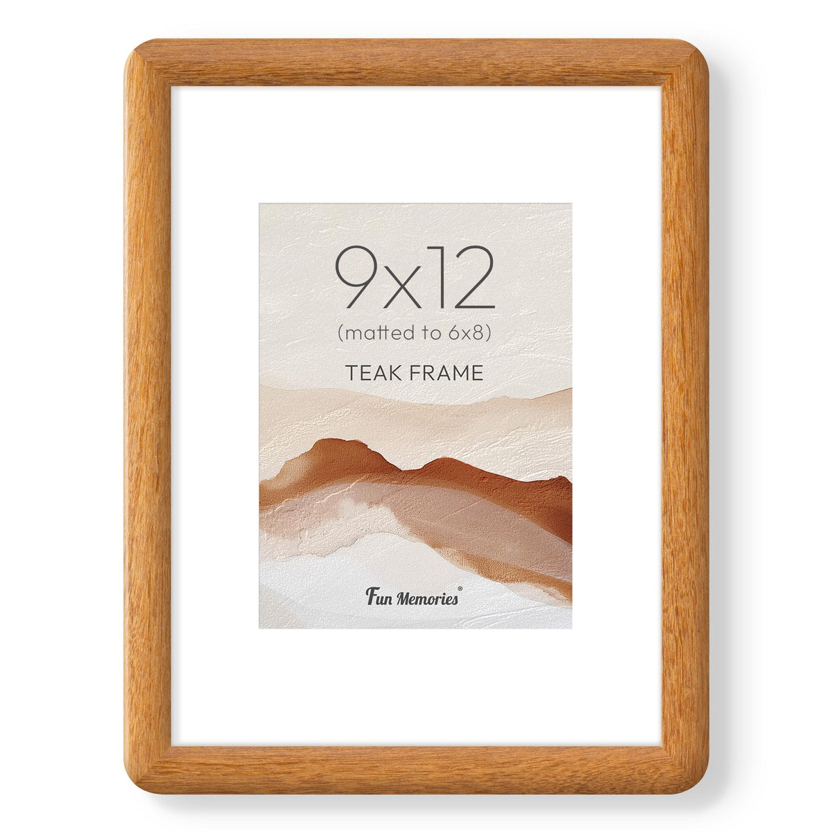 6x6 Picture Frame, USA-Sourced Walnut Wood Photo Frame with Tempered Glass, Handcrafted Rustic Farmhouse Frame for Wall & Tabletop Display, Matted to 4x4
