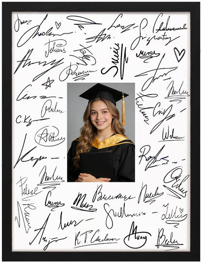 eletecpro 11x14 Signable Picture Frame with Clear Acrylic Cover, Signature Photo Frame with Mat Display 5x7 Photo for Tabletop or Wall, Wedding Guest Book Alternative, Graduation Decoration, Black