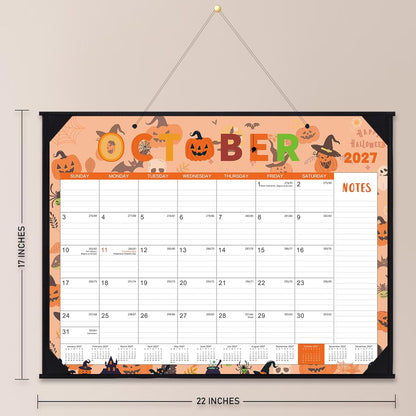 2027 Desk Calendar - Large Desk Calendar 2027, 22" x 17", Jan. 2027 - Dec. 2027, Desk Calendars Large, 12 Months, Corner Protectors, Hanging Holes, Notes - 12 Themes