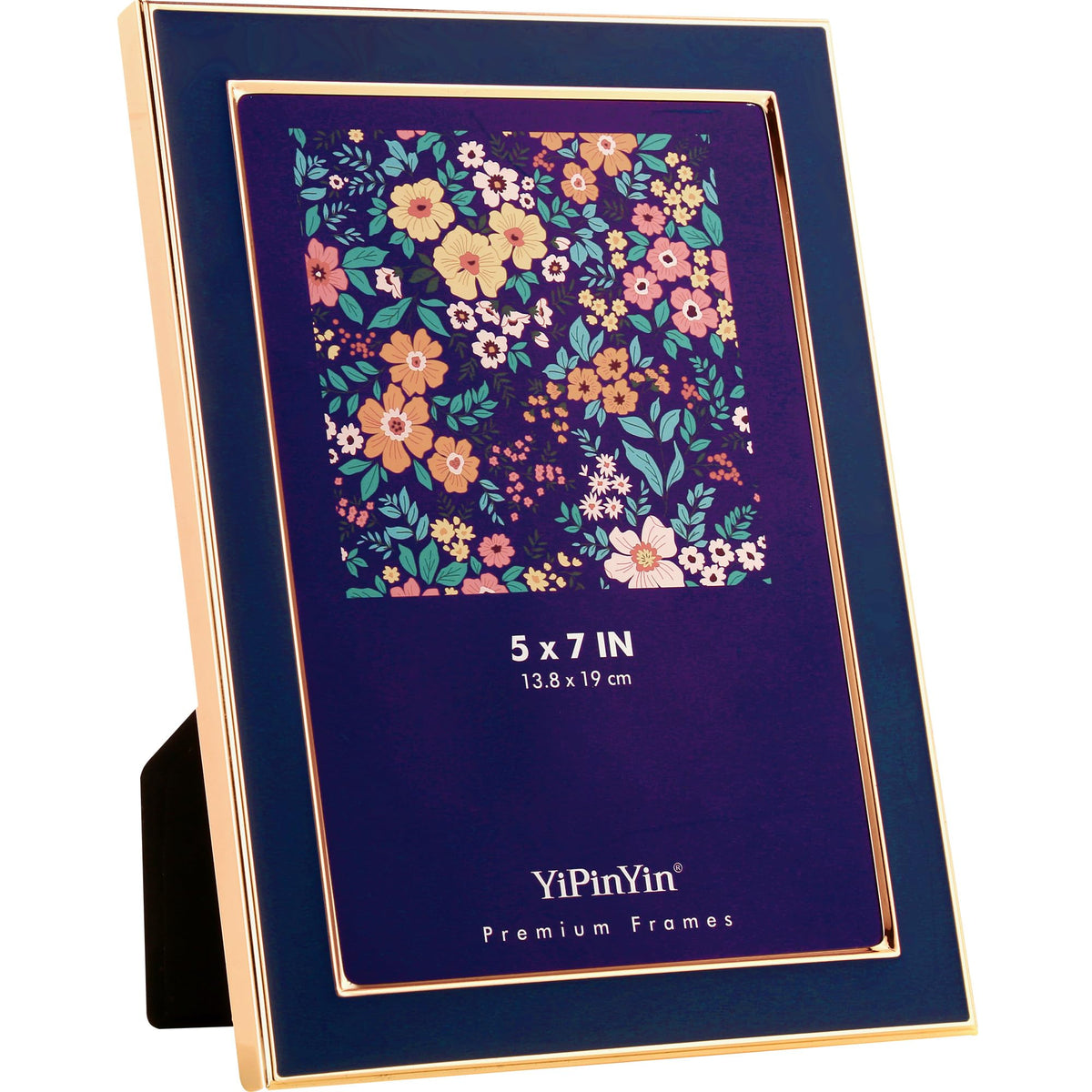 YiPinYin 5x7''Jasper Green Enamel Picture Frames with Gold-Plated Metal Frame Design,HD-Real Glass & Velvet Back,for Countertop,Tabletop Display,Bookshelf,Wall Décor