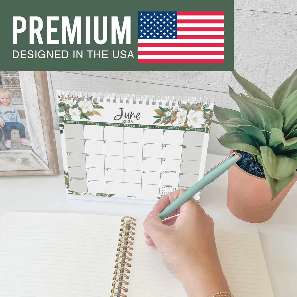 Small Desk Calendar 2026-2027 Standing Flip - 2026 Desk Calendar Small