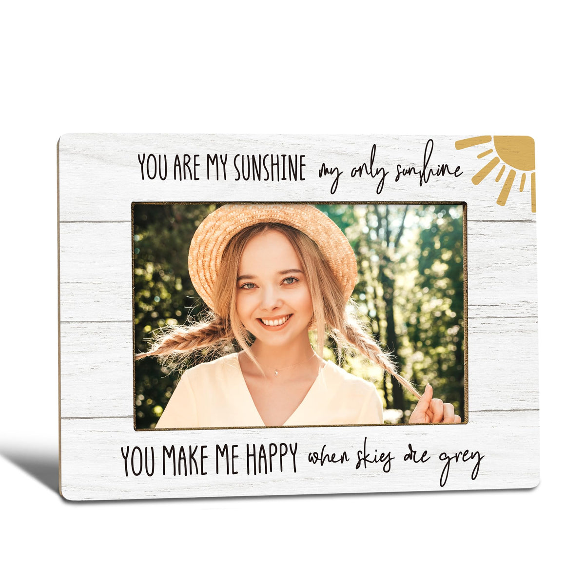 You Are My Sunshine Picture Frame, You Are My Sunshine Gifts, Motivational Gifts for Kids Women Men Photo Frame 4x6, Family Baby Girl Boy Wooden Photo Picture Frames for Desk Tabletop Decor