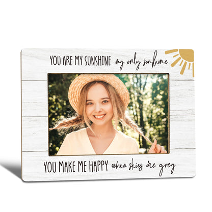 You Are My Sunshine Picture Frame, You Are My Sunshine Gifts, Motivational Gifts for Kids Women Men Photo Frame 4x6, Family Baby Girl Boy Wooden Photo Picture Frames for Desk Tabletop Decor